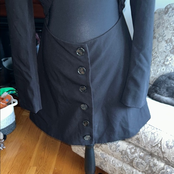 DANIELLE BERNSTEIN Black Button-Front Long Sleeve Dress - Picture 3 of 5